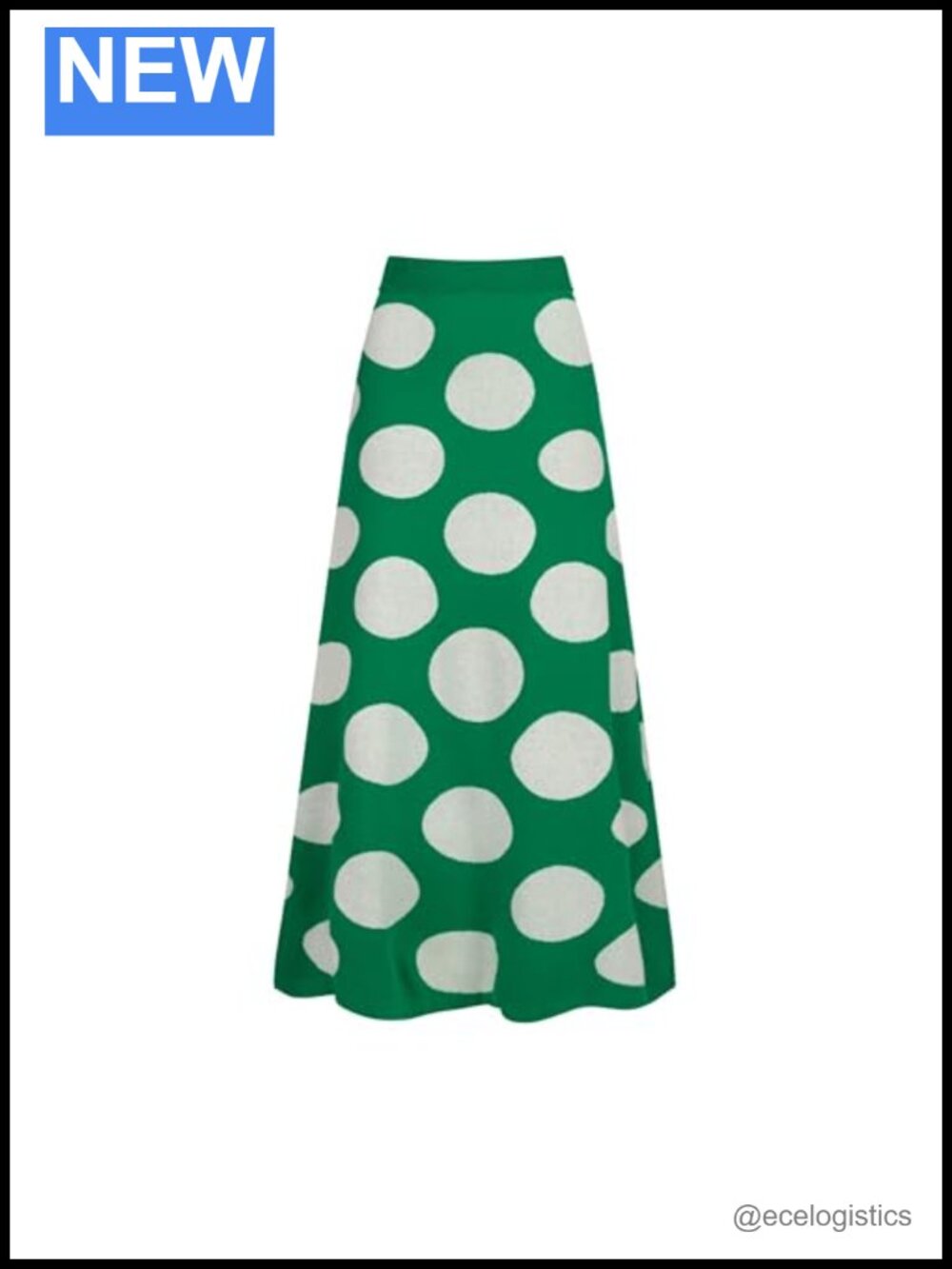 OXKnitstore Women's Retro Midi Cotton Skirt Polka Dots High Waist A Line Vintage